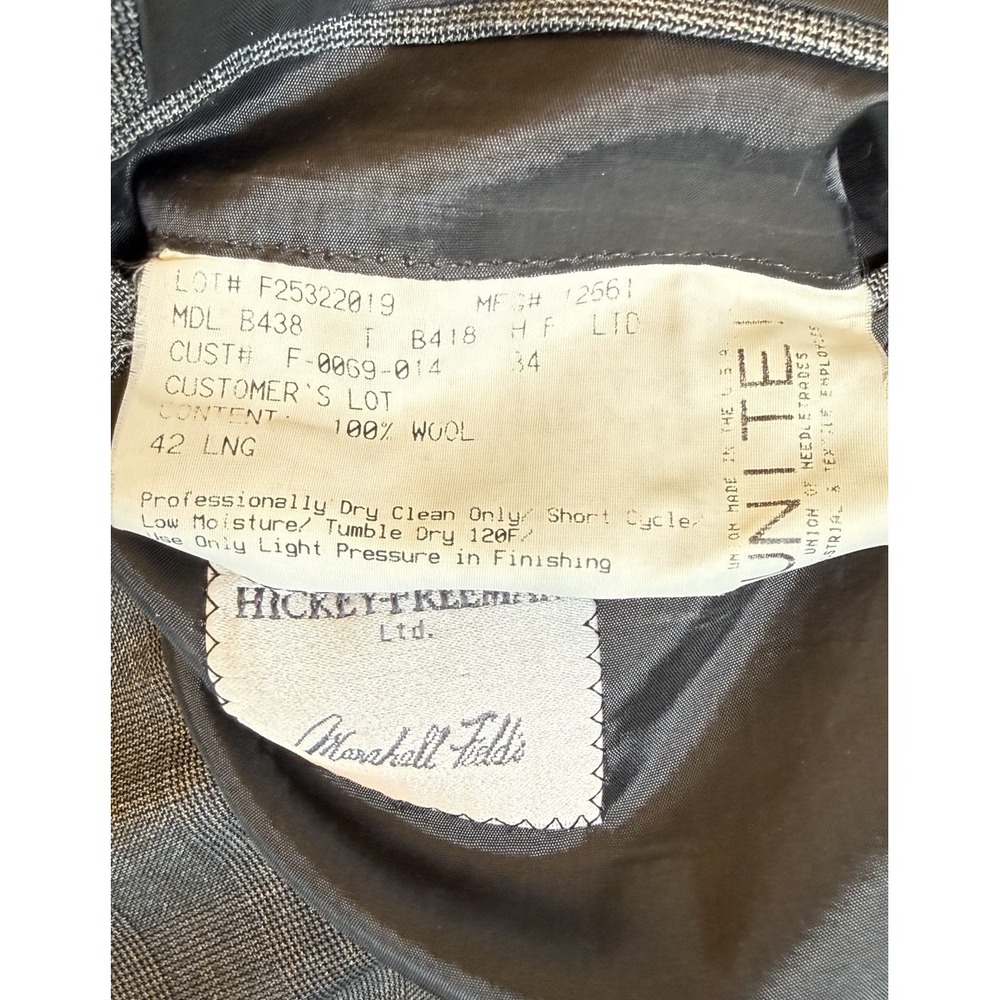Hickey Freeman 42L Gray 100% Wool Blazer Men USA Made Luxury Sport Coat Tailored - Picture 5 of 13